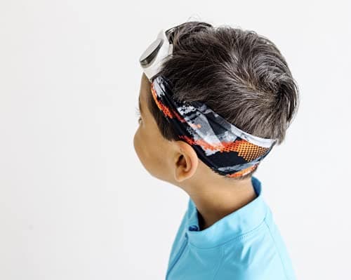 Splash Place KIDS SWIM GOGGLES with Fabric Strap - DIMENSION | ORIGINAL PATENTED DESIGN, Tangle-Free, Swimming Goggles for Kids, Comfy Fabric Strap Goggles