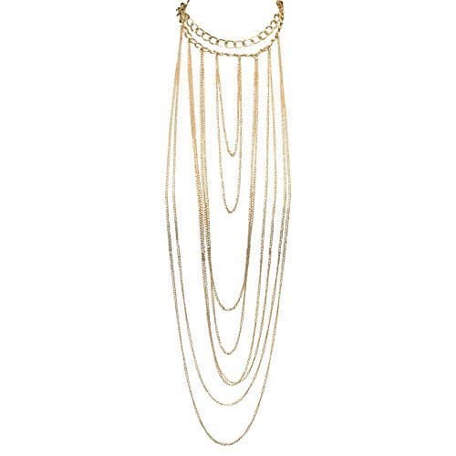 Shiny Cut Gold Plated Chains Necklace Choker Chunky Body Chain Punk Boho Gothic