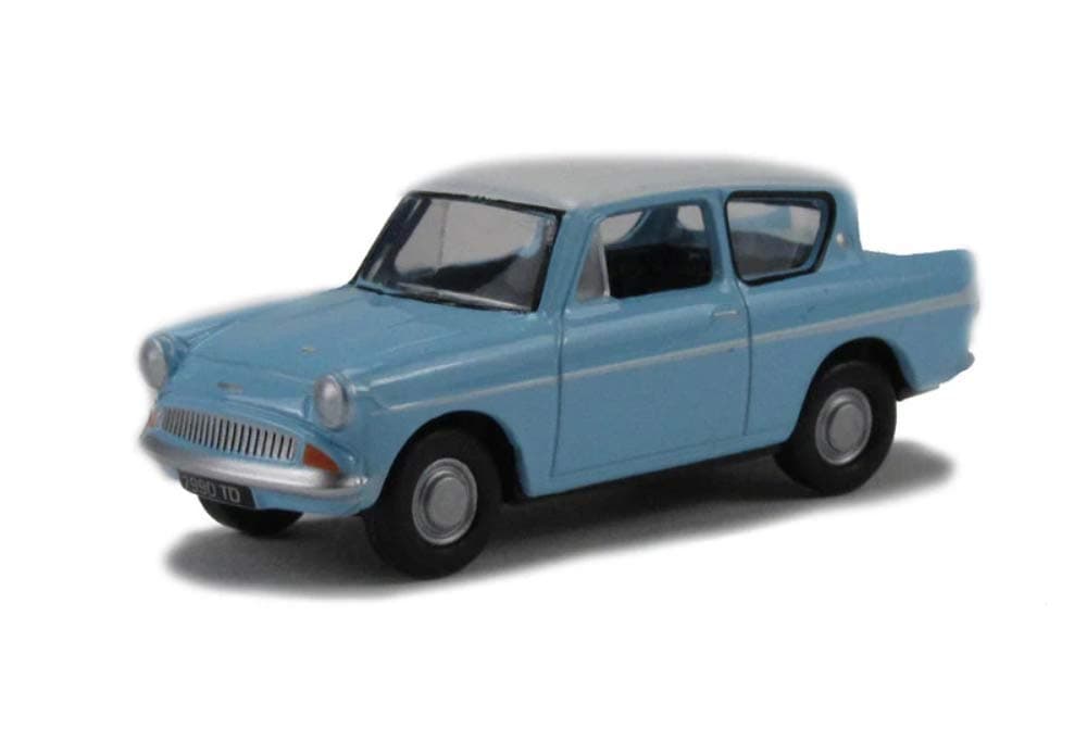 Oxford Diecast Light Blue Ford Anglia Model - Ox 1:76 Lt. Ermine White Collectable