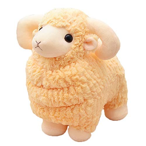 elfishgo Lamb Stuffed Animal, Little Sheep Goat Plush Toy Doll Gifts for Kids, Valentines, Christmas 9.8 inch (Yellow)