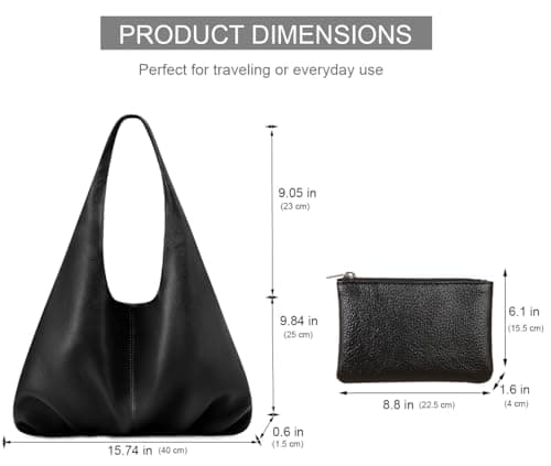 NIUEIMEE ZHOU Slouchy Hobo Bags for Women Retro Vegan Leather Shoulder Handbags with Coin Purse