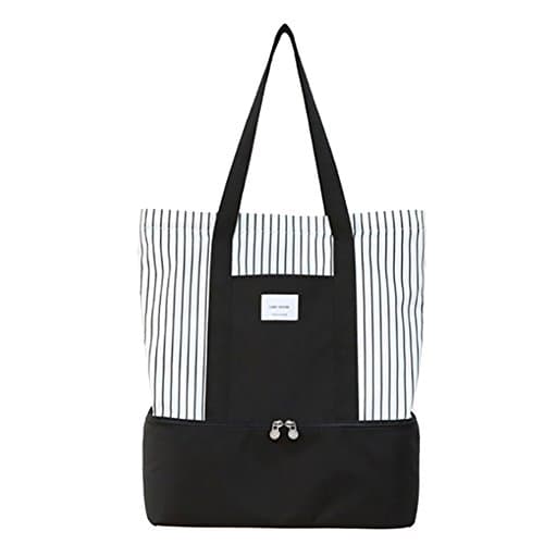 2-in-1 Large Insulated Cooler lunch Tote Bag Ladies Trendy Zippered Teacher Bag Utility Beach Tote Bag for Women