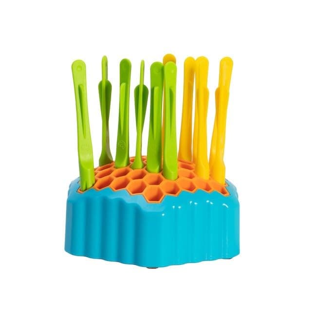 Fat Brain Toys Drop Shot - Sensory Toys for Infants, Infant Development & Early Learning, 2-Player Skill Baby Game for Ages 6+