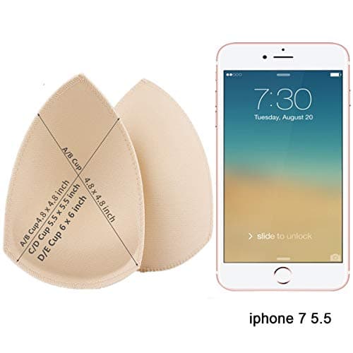 SERMICLE Bra Pad Inserts 4 Pairs, Bra Pads Sewn Padded for Sports Bra A/B or C/D,D/E Cup Beige or Black, White Optional