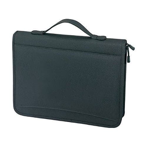 SmartTravel4Less Business Office Professional Poly Zipper 3-Rings Binder Padfolio Portfolio, Black