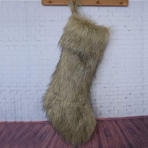 Gireshome Faux Fur Christmas Stocking Xmas Decor Socks New Year Holiday Decoration