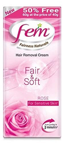 Fairness Naturals Fair and Soft Hair Removal Cream for Sensitive Skin - 40 g (50% Extra)