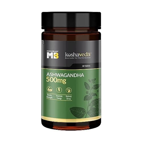 MuscleBlaze Koshaveda Ashwagandha 500mg (30 Tablets) | Ayurveda for Performance, Ayush Approved, High Strength Potent Formula | Boost Muscle Mass & Strength, Enhance Immunity