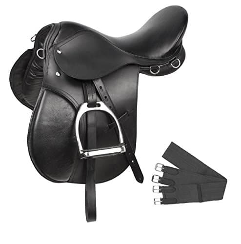 Acerugs Premium Black Leather English All Purpose Jumping Horse Saddle TACK Starter Package Set 15 16 17 18