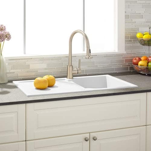 Signature Hardware 425906 Allardt 34" Drop-In Granite Composite Sink with Drainboard