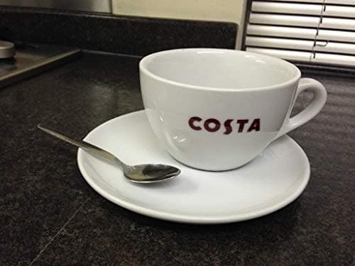 Costa Coffee Large Cup with Saucer and Spoon Medio Mug 454ml 16oz