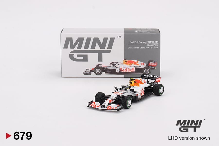 MINI GT x MiJo Exclusives 1/64 Red Bull RB16B 2021 Third Place Winner #11 Turkish Grand Prix Sergio Perez Finished Product