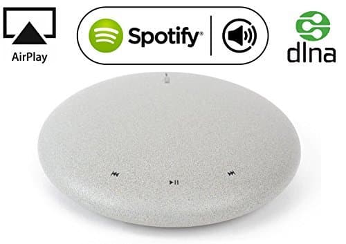 DigiFunk® - Cobblestone WiFi Audio AirPlay Receiver Wireless Music - Multi-Room Sync - Spotify Connect, Tidal, TuneInRadio, iHeartRadio Supported - Touch Buttons - Easy WPS Setup - RJ45 LAN Connection