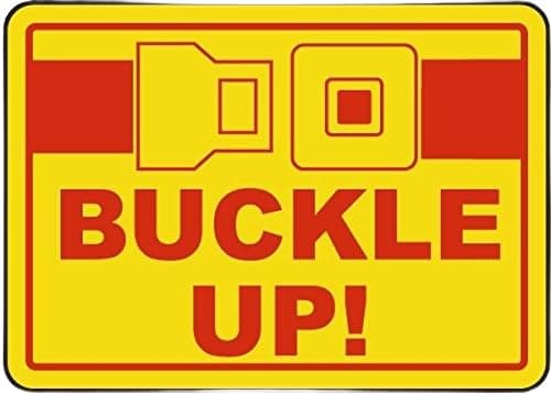 Buckle Up Label, 2.5 x 1.75 inch, Pack of 5 Stickers