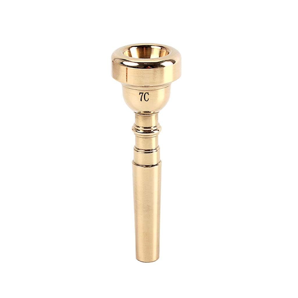 Alnicov Trumpet Mouthpiece 7C Gold Brass Instrument Mouthpiece Compatible with Beginners and Professional Players