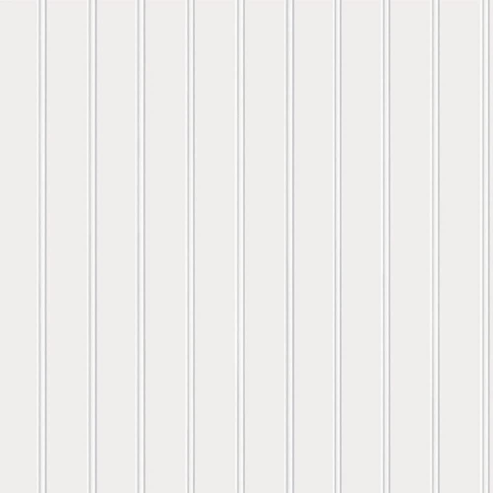 Tempaper White Faux Beadboard Removable Peel and Stick Wallpaper, 20.5 in x 16.5 ft, Made in The USA