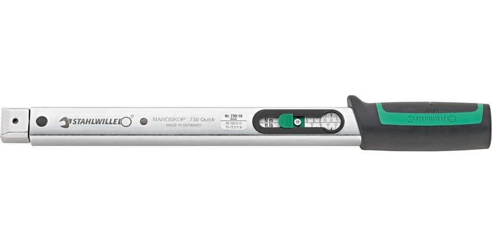 Stahlwille 730/40 Service Manoskop Torque Wrench, Size 40, 80-400Nm (60-300 ft.lb) Scale Range, 10Nm (10 ft.lb) Scale Division, 28mm Width, 23mm Height, 590mm Length