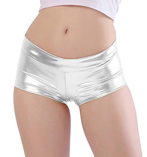 Women's Shiny Metallic Rave Booty Shorts Hot Pants Dance Bottom
