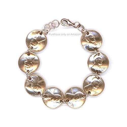 61st Birthday Gift For Women 1958 Penny Coin Bracelet Jewelry 1958 61st Anniversary Gift Women