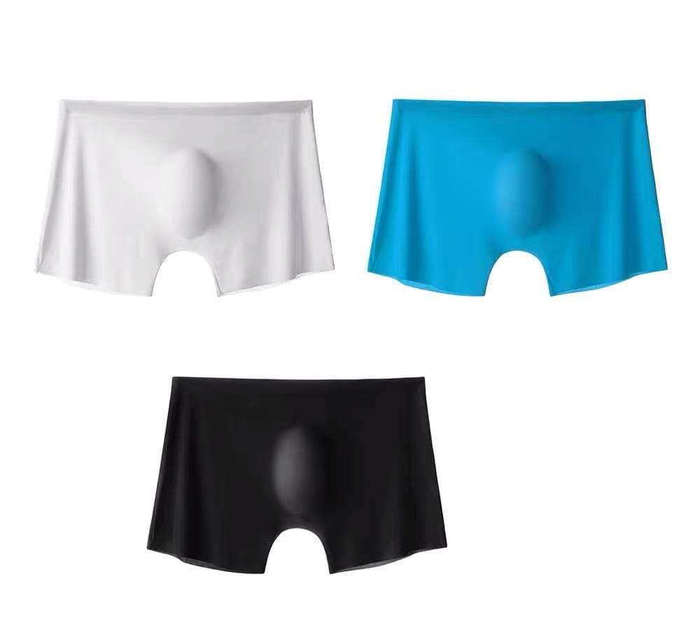 GOLD XIONG Men's Traceless Brief Boxers Ice Silk undewearsexy See-Through Transparent Briefs