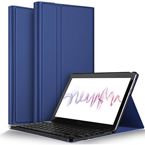 IVSO Keyboard Case for Huawei MediaPad M5 lite 10 Tablet - Wireless Keyboard Front Prop Stand Case Cover for Huawei MediaPad M5 lite 10 inch 2018 Released Tablet (Blue)