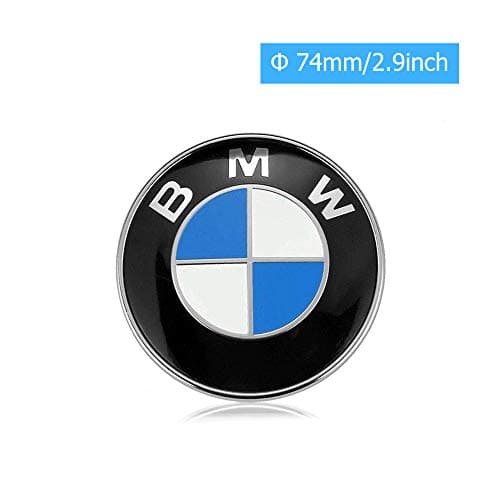 BMW Emblems Hood and Trunk, BMW Emblem Logo Replacement 74mm for ALL Models BMW E30 E36 E46 E34 E39 E60 E65 E38 X3 X5 X6 3 4 5 6 7 8 (74mm)