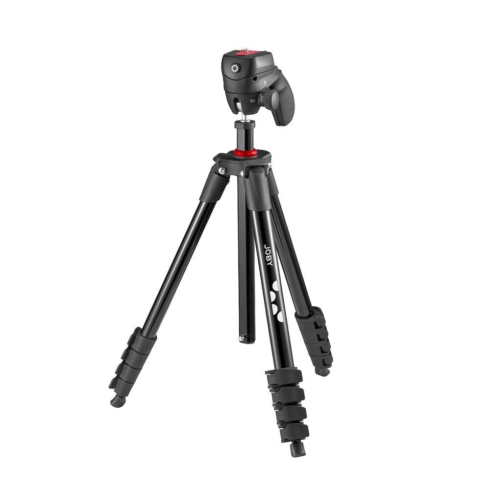 Compact Action Tripod, Camera Tripod with Ball Head, Universal ¼-20” Quick Release Mount and Carrying Bag, for CSC,DSLR, Mirrorless Cameras, Colour: Black, 1.5kg Capacity