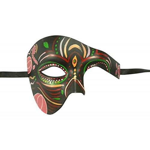 Day of the Dead Masquerade Mask - Rose Themed Dia De Los Muertos Halloween Mask (DOD013)