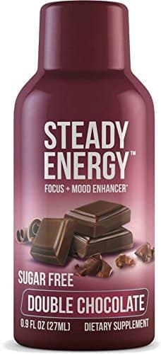 Steady Energy Shot, Double Chocolate, Zero Sugar, 1 Ounce Bottles (6-Count)