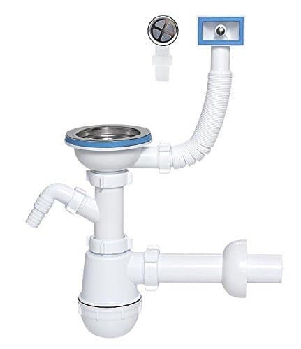 Single Kitchen Sink Bottle Drain Waste Trap 115mm Wash Machine Dish Washer Input