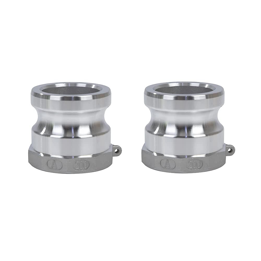 2 PCS Aluminum Gravity Cast 2 inch cam lock fittings (Type A) cam & groove hose fittings cam lock fittings, 2" Male Adapter x 2" Female Thread 2 inch camlock fittings