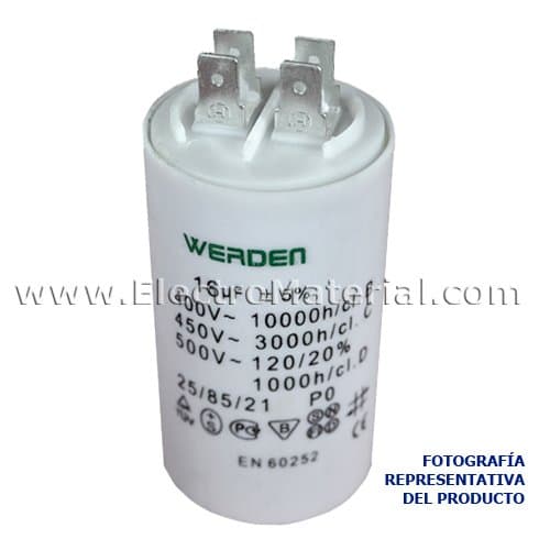 werden – Condenser/Capacitor for Lighting 16 UF microfaradios 250 V
