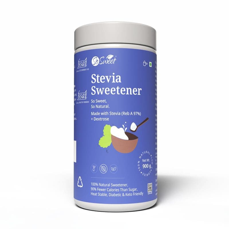 So Sweet Sugar Free Stevia Powder 100% Natural Sweetener 900gm | Sugar Substitute
