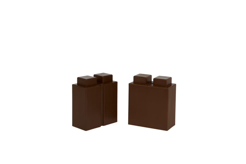 EverBlock Modular Building Blocks - 3" x 6" Quarter Size Building Block Block Bulk Pack - 8 Blocks - Brown
