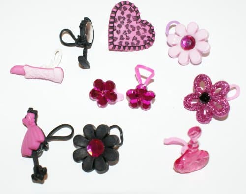 Girly Girlie Rainbow Charms Set of 10 for the Rainbow Loom Rubberband Bracelets