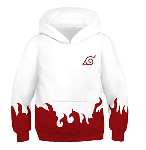 Obtai Kids Toddler Naruto Uchiha Itachi Kakashi Hoodies Pullover Sasuke Jacket Costume Sweatshirt (Small/116-125cm, Yondaime Hokage)