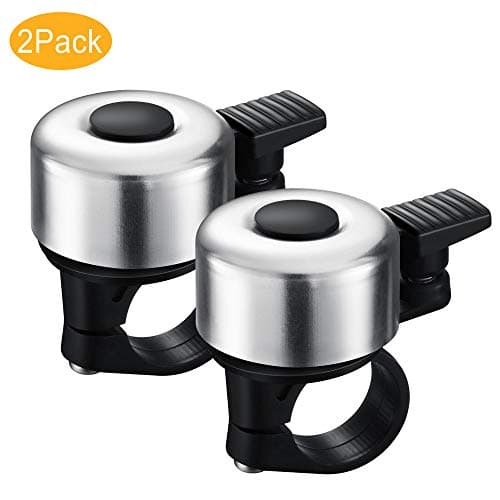 MFJUNS Bike Bell (2 Packs), Aluminum Mini Bicycle Bell, Classic Bicycle Bell for Kids and Adults, Loud Long Crisp Clear…