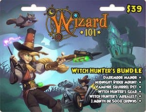 Wizard 101 Witch Hunter's Bundle Prepaid Game Card