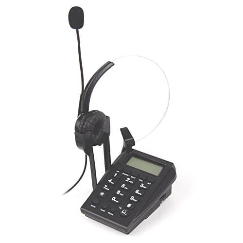 TriProC Corded Landline Desk Phone Telephone with Headset and Dialpad for Home, House, Call Center, Office