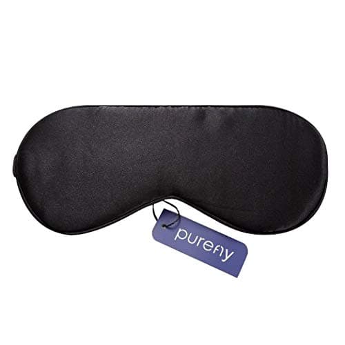 PUREFLY Sleep Mask Natural Silk Eyes Mask for Women,Men,Kids Super Smooth Blindfold for Travel,Shift Work,Meditation with Adjustable Straps,Portable Bag