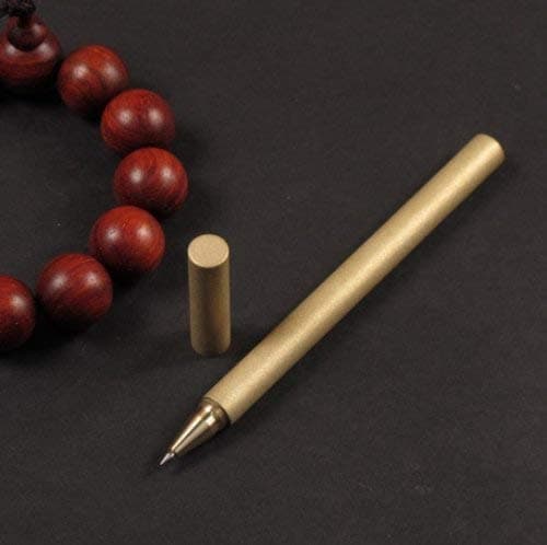 Timeless Simple Sleek Pure Copper Brass Ballpen - Handmade Luxury Refillable Gel Ink Rollerball Pen