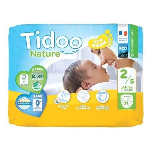 Tidu | Tidoo Nappies - Size 2/S (3 - 6kg) | 4 x 31s