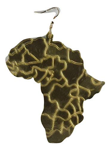 Africa Map Earrings ★ Gold Mirror Style Earring ★ Choose From Small or Large Earring - 2 Different Designs