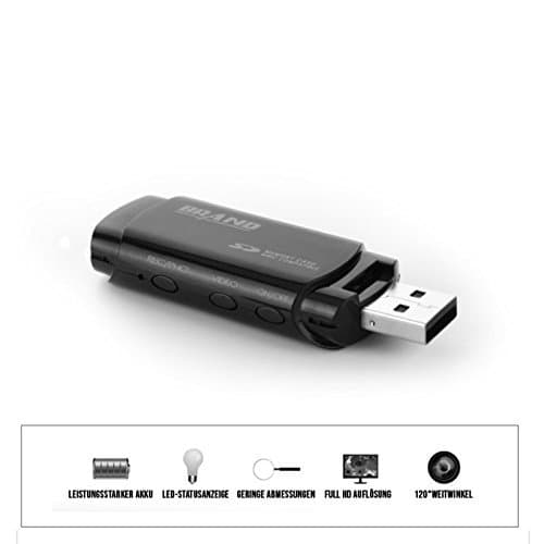 Eyecam Full HD Mini Camera Shaped USB Stick with integrated camera 1920 * 1080P Spy Cam Camcorder with Motion Detection and Night Vision LEDs (349)