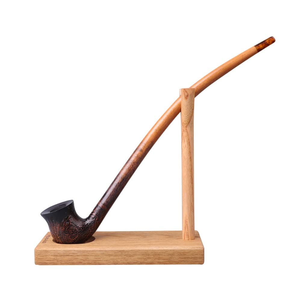 Wooden Pipe Stand Rack Holder for 1 Churchwarden Tobacco Smoking Pipe-Handmade from Solid Wood- Special for long Pipe FA0100 (Pipe just for display not include)