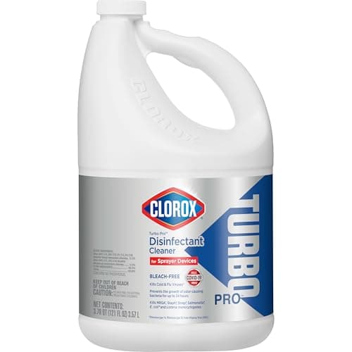 Clorox Turbo Pro Disinfectant Cleaner for Sprayer Devices, Bleach-Free, Kills Cold and Flu Viruses and COVID-19 Virus*, 121 Fluid Ounces