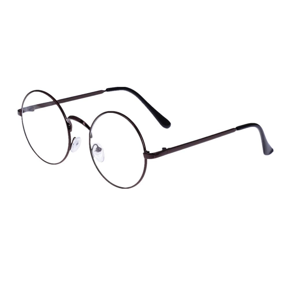Lovef Large Oversized Metal Frame Clear Lens Round Circle Vintage Eye Glasses 5.4 * 2inch
