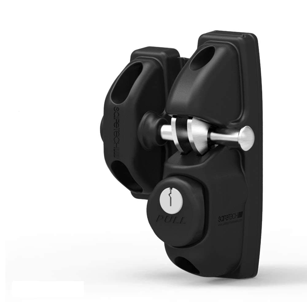 Safetech Hardware ViperX1 Gravity Gate Latch | One-Side Entry Keyed Lock | 2 Independent Latching Hooks Key Lockable One Side | Privacy Gate Gravity Latch | Vinyl, Wood, & Aluminum Gates - Black