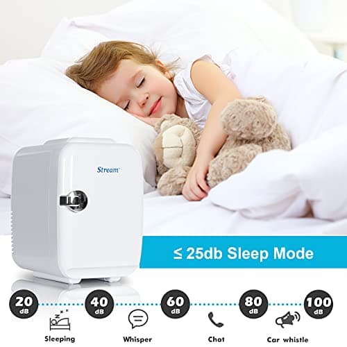 Mini Fridge, 4L/ 6 Can Compact Portable Personal Cooler and Warmer, AC/DC UK Plug or 12V Car Powered, Small Thermoelectric Cooler for Car, Skin Care, Cosmetics, Food, Bedroom, Office, Dorms