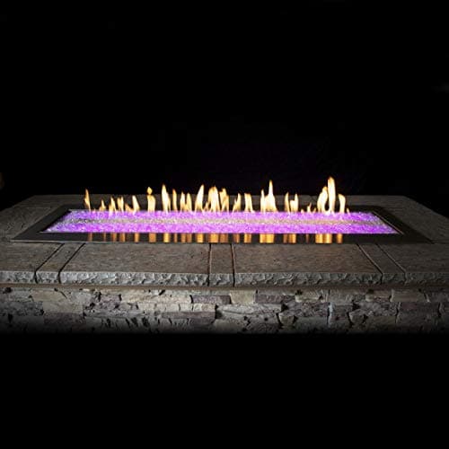 White Mountain Hearth By Empire Carol Rose 48-inch Propane Gas Outdoor Linear Fire Pit Kit W/Manual Electronic Ignition & Led Light System - Ol48tp10p